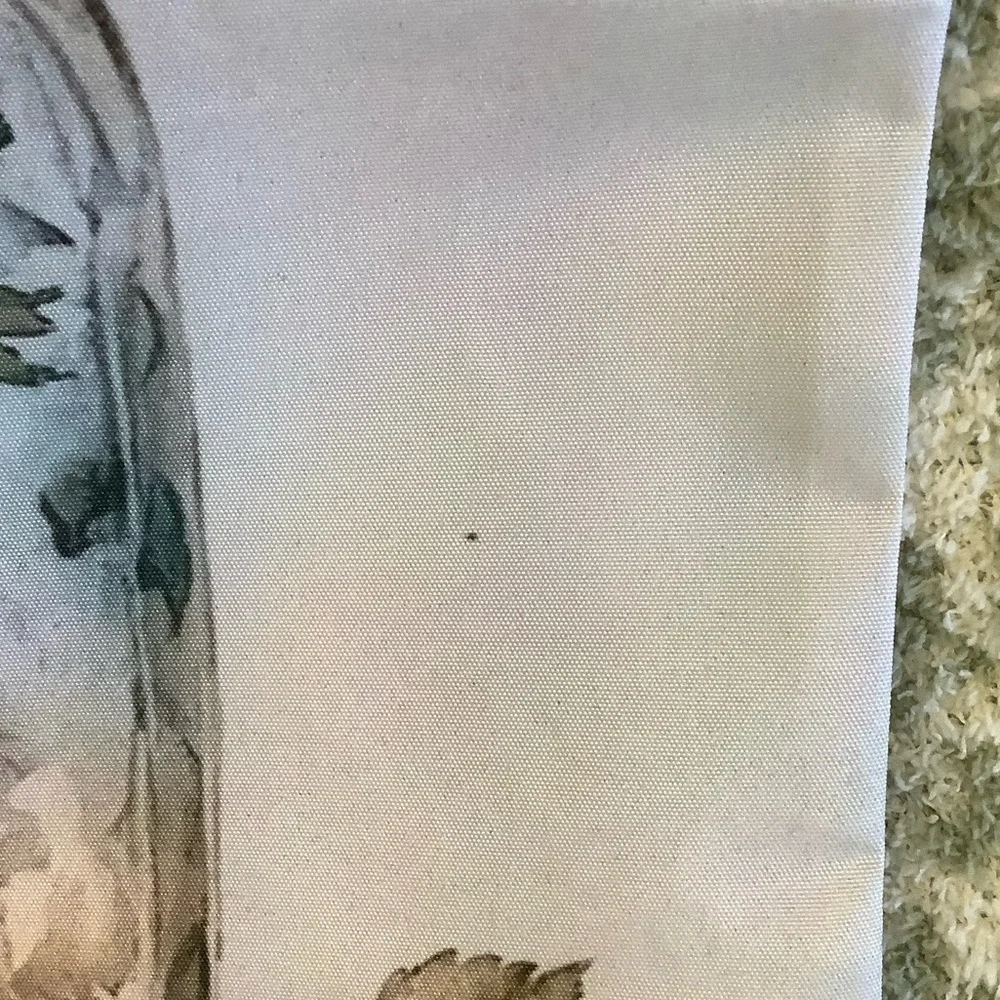 Floral Bouquet Mason Jar Butterflies Shabby Chic Polycanvas Tote Bag NWT 14x16 - Picture 7 of 13